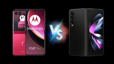 مقارنة بين هاتفي القابلين للطي Samsung Galaxy Z Flip5 و Motorola Razr 40 Ultra، مثقارنة شاملة من حيت المواصفات والسعر. من الأفضل حسب رأيك؟
